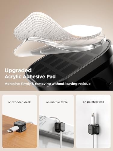 JOYROOM 9 Pack Magnetic Cable Clips Cord Organizer Adhesive Wire