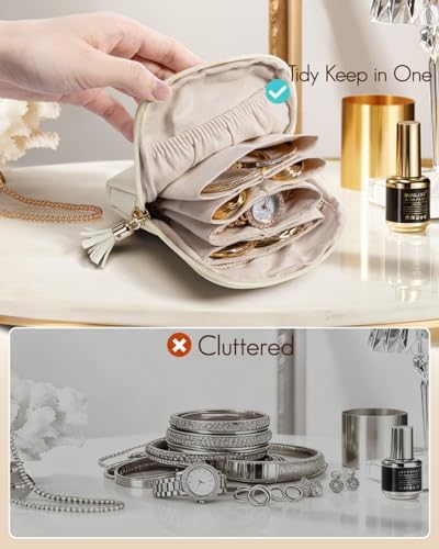 VLANDO Mini Jewelry Travel Case,Gifts for Teachers Women,Jewelry Pouch