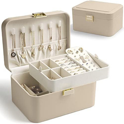 KAMIER Jewelry Organizer,2 Layer Jewelry Organizer Box for Earrings