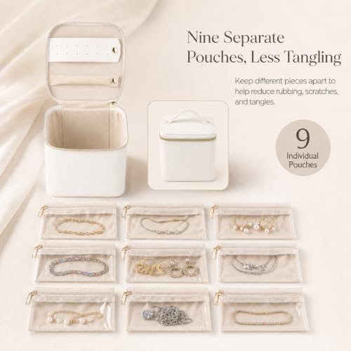 GUKA Travel Jewelry Box, Jewelry Case, Jewelry Holder Organizer, 9 Pcs