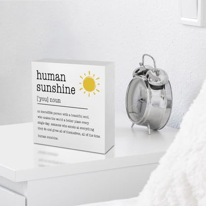Sunshine Gifts Desk Sign Wooden Box Sign Table Decoration White