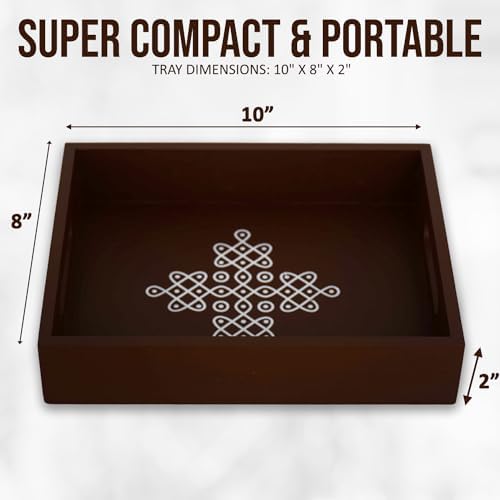 Kolam Tray Set of 4 - Wooden Indian Return Gifts for Pooja, Navratri