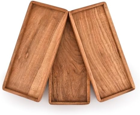 Platter Acacia Wood Serving Platters Set of 3 Cake Appetizer Plates