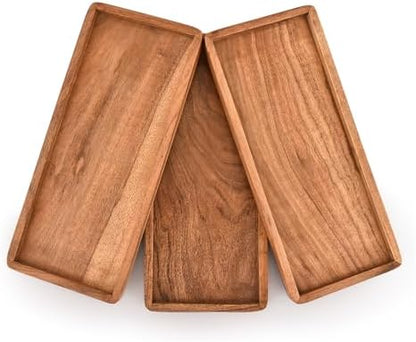 Platter Acacia Wood Serving Platters Set of 3 Cake Appetizer Plates