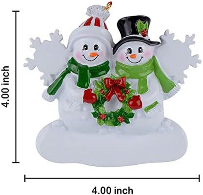 2026 Personalized Snowman Couple Christmas Tree Ornament with Two
