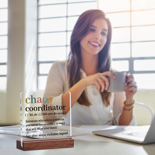 Hiipeenow Thank You Gifts for Women Men, Chaos Coordinator Acrylic
