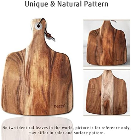 hecef Cheese Board set of 3,a Acacia Wood Cheese Plate, a Knife, a