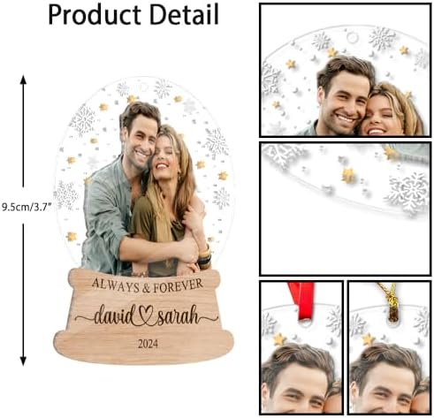 Custom Your Couple Photo Acrylic Ornament - Valentine's Day Gift for