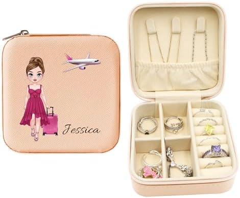 Personalized Portable Jewelry Box, Travel Essentials for Women, Mini
