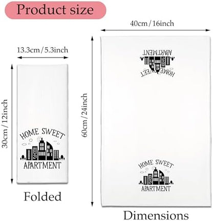Hafhue Home Sweet Apartment Kitchen Towels, Funny Kitchen Towels