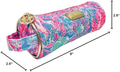 Lilly Pulitzer Pink Pencil Pouch Holder, Cute Travel Bag/Case with