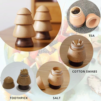 EAEDMY Cute Mushroom Toothpicks Holder with 390 Pcs Toothpicks, Cactus