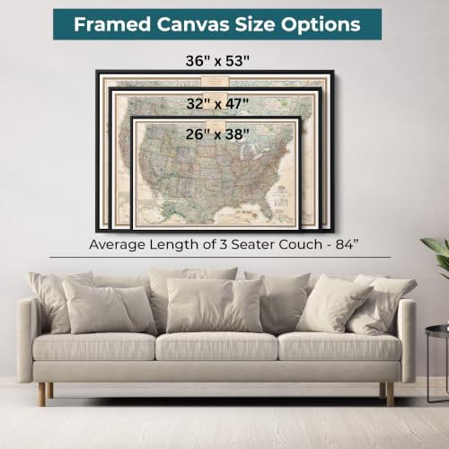 Executive United States Map with Pins – Detailed National Geographic