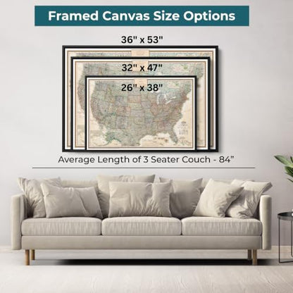 Executive United States Map with Pins – Detailed National Geographic