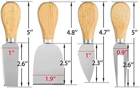 4 Cheese Knives Set - Cheese Knife,Cheese Fork,Cheese Slicer,Butter
