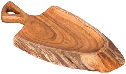 GoCraft Acacia Wood Live Edge Serving Platter with Handle