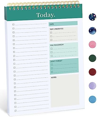 Taja To Do List Notepad, Undated Daily Planner for Work and Goal