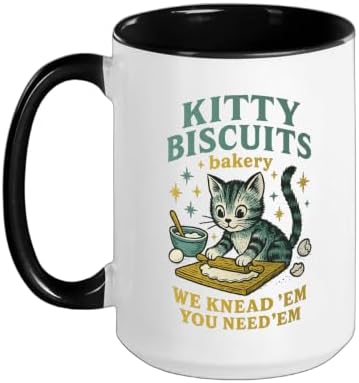 Kitty Biscuits Bakery We Knead Em You Need Em Ceramic Mug