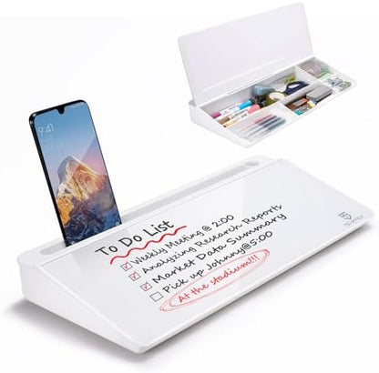 TSJ OFFICE Small Desktop Whiteboard -Glass Dry Erase Board Computer