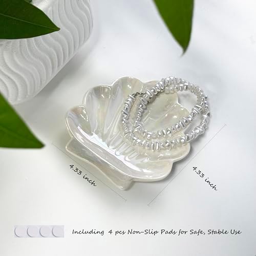 Shell Trinket Dish, Ceramic Ring Holder/Jewelry Tray, Cute Organizer