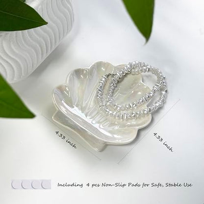 Shell Trinket Dish, Ceramic Ring Holder/Jewelry Tray, Cute Organizer