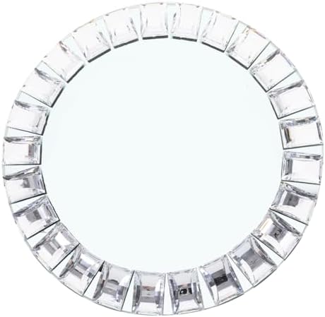 KOMBIUDA Glass Jewelry Tray round Decorative Ring Dish for Desktop