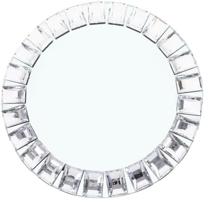 KOMBIUDA Glass Jewelry Tray round Decorative Ring Dish for Desktop