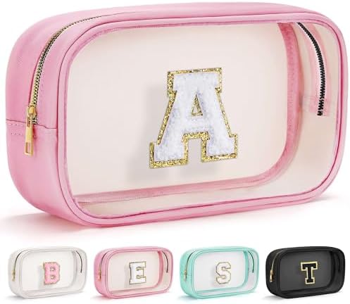 YOOLIFE Birthday Gift for Kid Girl Women Initial Travel Makeup Bags