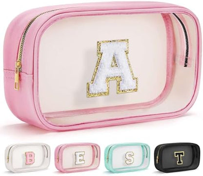 YOOLIFE Birthday Gift for Kid Girl Women Initial Travel Makeup Bags