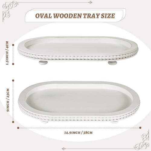 Urban Deco Oval Wooden Tiered Tray, 1Pack