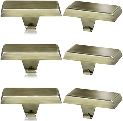 OCTERIC 6 Pcs Bronze Christmas Metal Stocking Holders for Mantle