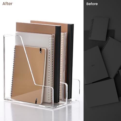 YUXUN Acrylic Magazine File Holder,Clear Desk Organizer File Holder