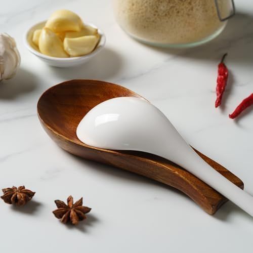 Acacia Wood Spoon Rest Spoon Holder for Stove Top, Utensil Holder for