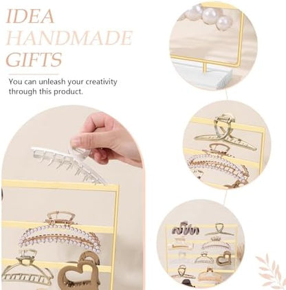SNOWSTAR Hair Claw Clip Holder Organizer - 5 Tier Iron Rod Hair Clip