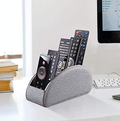 Pu Leather TV Remote Control Holder with 5 Compartments,Remote