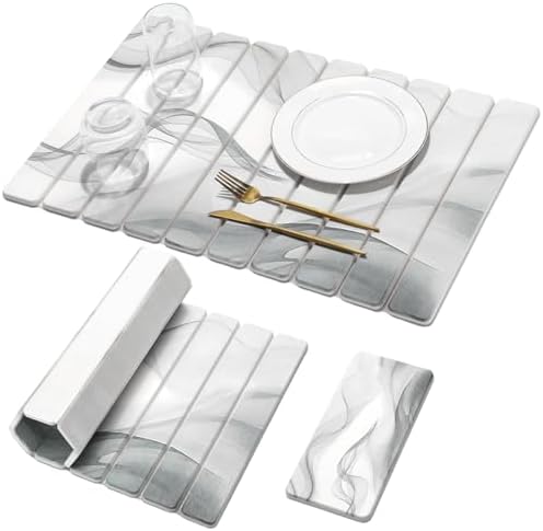 Large Stone Dish Drying Mat for Kitchen Counter, 2 PCS Quick Dry Stone