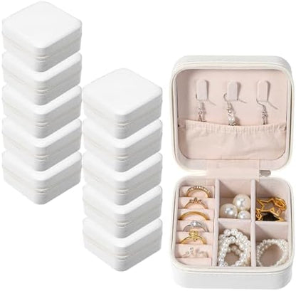 Kifmurase 10Pcs Travel Jewelry Case, Bridesmaid Gifts Box, Small PU