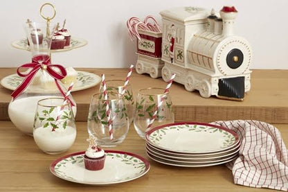 Lenox Holiday Porcelain 2-Tier Christmas Serving Tray