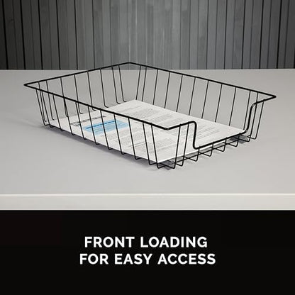 Fellowes Workstation Legal Size Desk Tray Organizer, Wire, Black