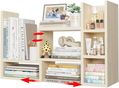 NUTIKAS Desk Shelves Desktop Organizer Shlef - Natural Wood Tone