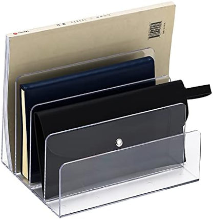 Sooyee Acrylic File Organizer for Desk, Mail Organizer