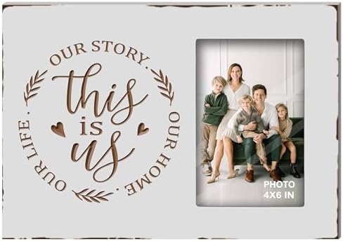 Buecasa Wooden White Rustic Engraved This Is Us Picture Frames 4x6
