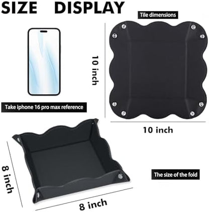 Valet Tray for Men Women - PU Leather Travel Catchall Tray Organizer