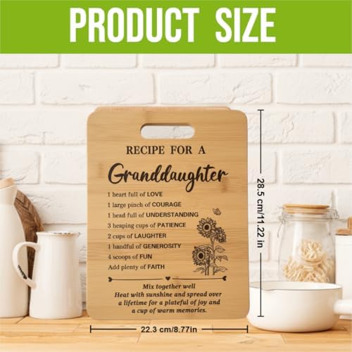 Gifts for Granddaughter Birthday Gift Ideas, Recipe Cutting Board for