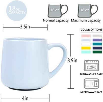 Bosmarlin Large Glossy Ceramic Coffee Mug, Tea Cup for Office and