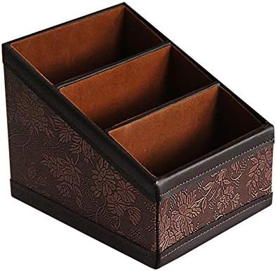PU Leather Remote Control Holder Storage Container for TV Remote Phone