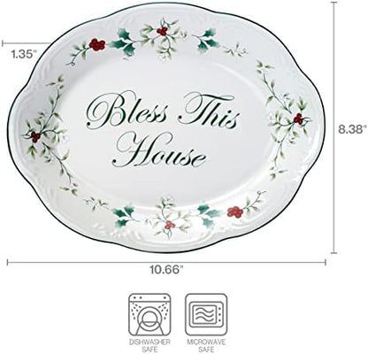 Pfaltzgraff Winterberry Bless This House Plate - 11-Inch