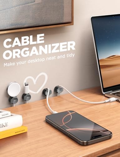 Chfeila 8-Pack Cable Clips, Quick-Lock Cord Organizer Black