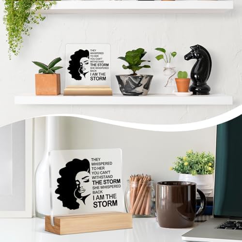 Inspirational Black Women Gifts, I Am the Storm Black Woman Acrylic