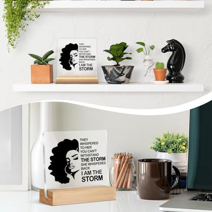 Inspirational Black Women Gifts, I Am the Storm Black Woman Acrylic
